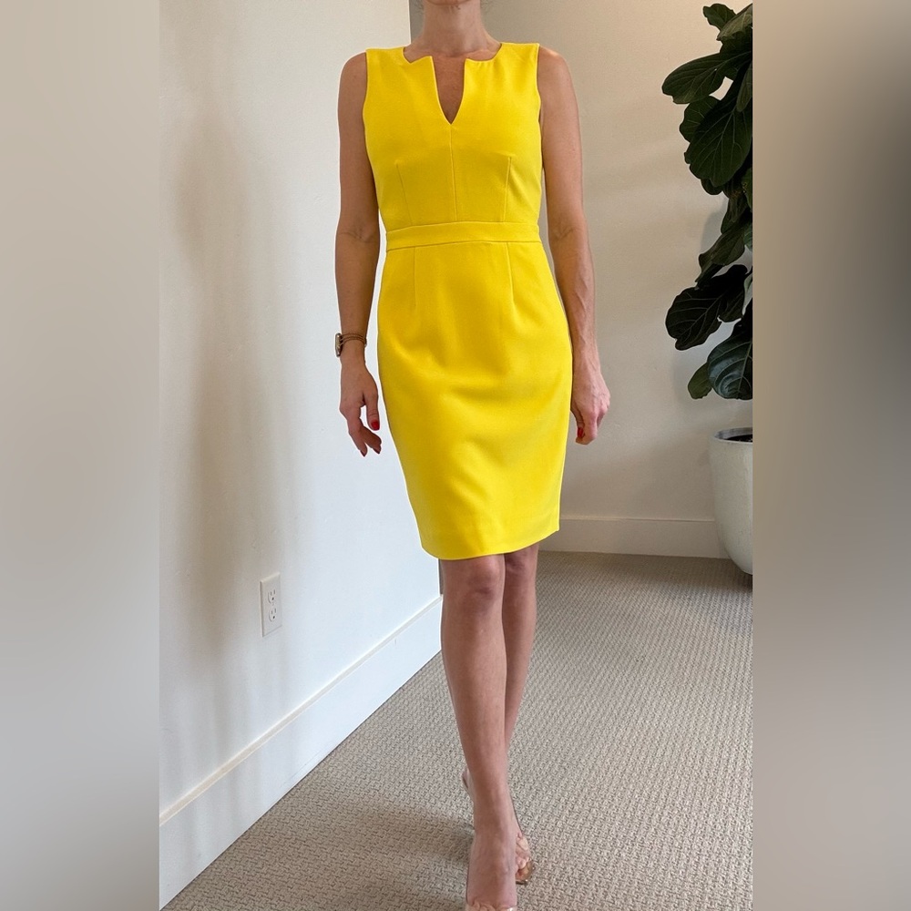 NWOT  Classic J.CREW Sleeveless Knee-Length Pencil Dress (Yellow/Size 0)